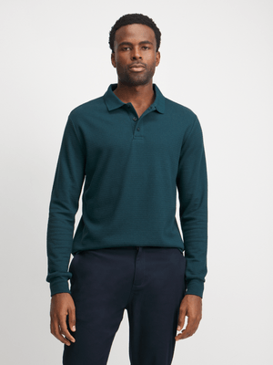 Jet Men's Teal Textured Golf Shirt
