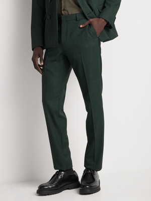 Markham Men's Skinny Textured Green Suit Trouser