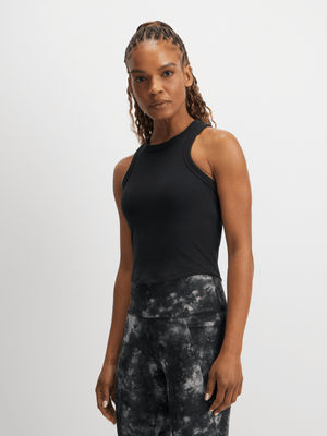 Nike Womens Dri-Fit Fitted Black Cropped Tank Top