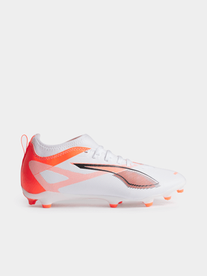 Puma Junior Ultra 5 Match White/Orange Boots
