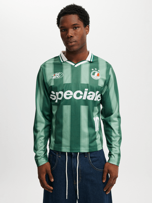 Men's Cotton On Green Long Sleeve Soccer Jersey