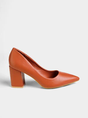 Women's Madison Tan Patricia Plain Block Court Heels