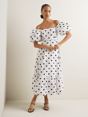 Women's Iconography Cotton Puff Sleeve Dress